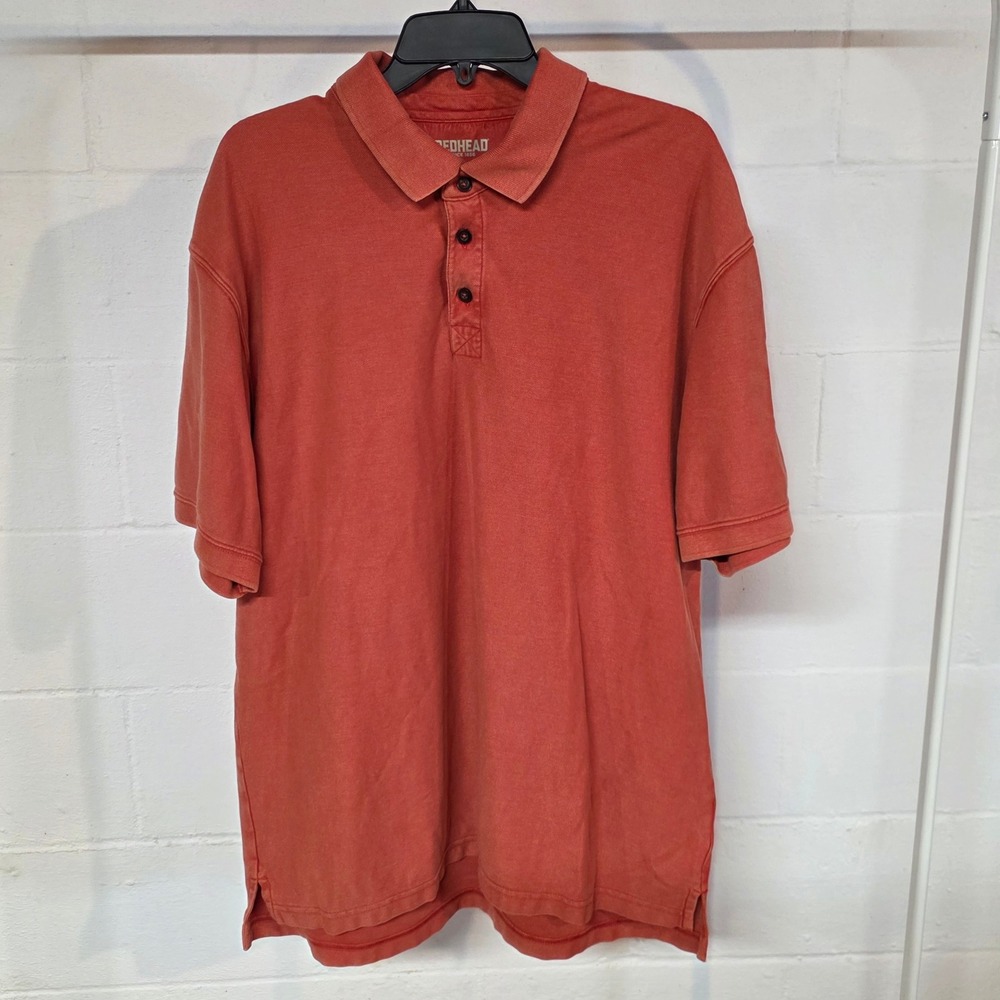 RedHead Mens XL Short Sleeve Pique Polo Shirt Faded Orange Rust Outdoor Casual